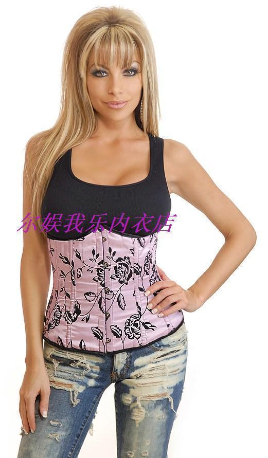 Pink print corset fashion corset body shaping cummerbund vest female belt clip