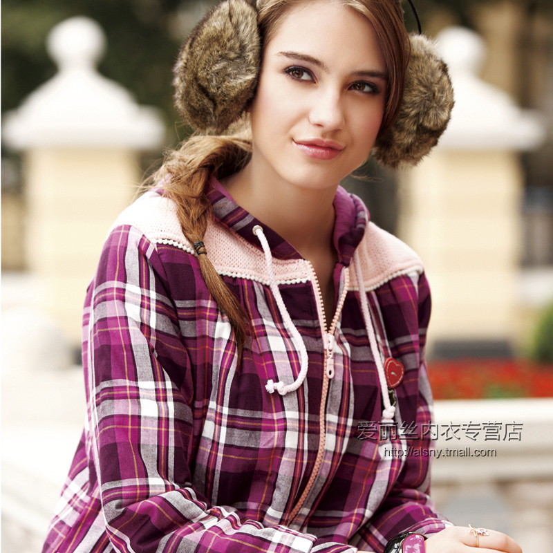 Plaid autumn and winter sleepwear lounge m3510 sleepwear