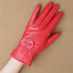 Plane leather gloves women genuine leather red leather gloves sheepskin gloves