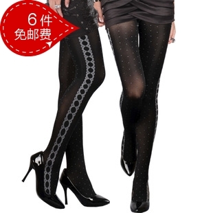 Plus crotch lace jacquard pantyhose for fat women wear in the spring and fall without heel stockings