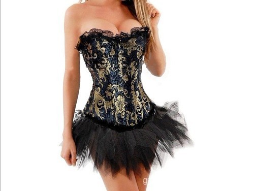 Plus Size 2012 Top Hot Pattern Sexy Corset Dress Basques TUTU Lingerie Lace Up Size Small To 6XL