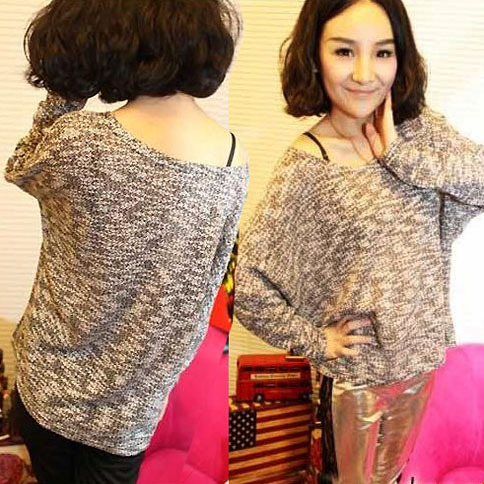 Plus size batwing sleeve sweater 12137 free shipping