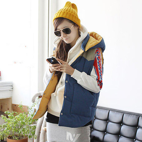 Plus size cotton vest down cotton vest Women fashion waistcoat autumn and winter with a hood vest