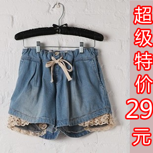 Plus size denim shorts mm plus size shorts summer women's mid waist loose shorts