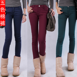 Plus size elastic boot cut jeans plus cotton thickening jeans skinny pants pencil pants plus velvet multicolour women's winter