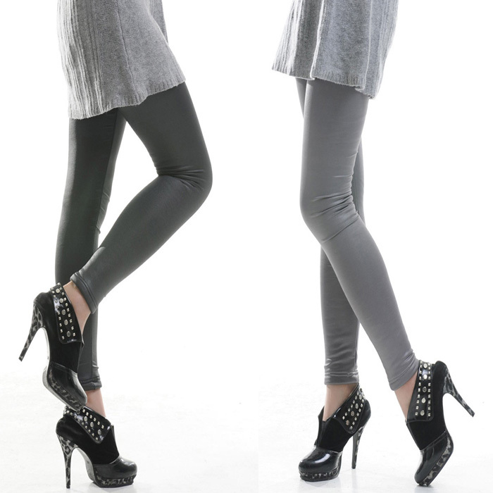 plus size faux leather mink velvet double layer thickening legging ankle length trousers