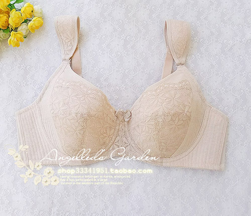 Plus size full cup mm adjustable the eurygaster furu thin bra underwear skin color 85cde90cde95cde