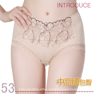 Plus size hanging drill solid color plus size pure modal high waist women's trunk lace 100% cotton thin cotton panties