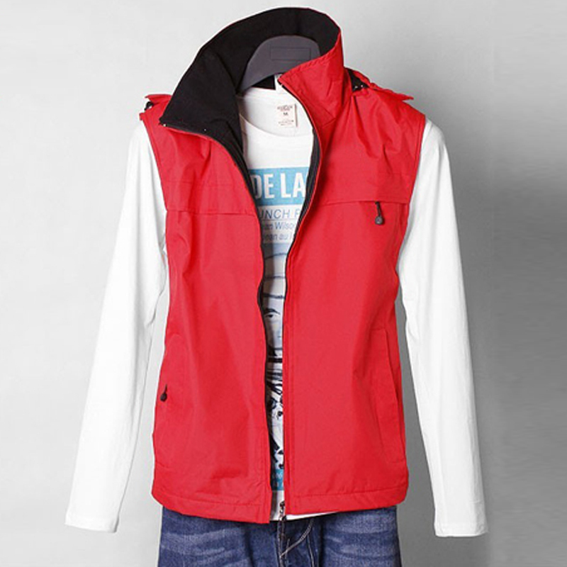 Plus size male women's casual vest cardigan stand collar detachable cap vest waterproof thermal thickening top