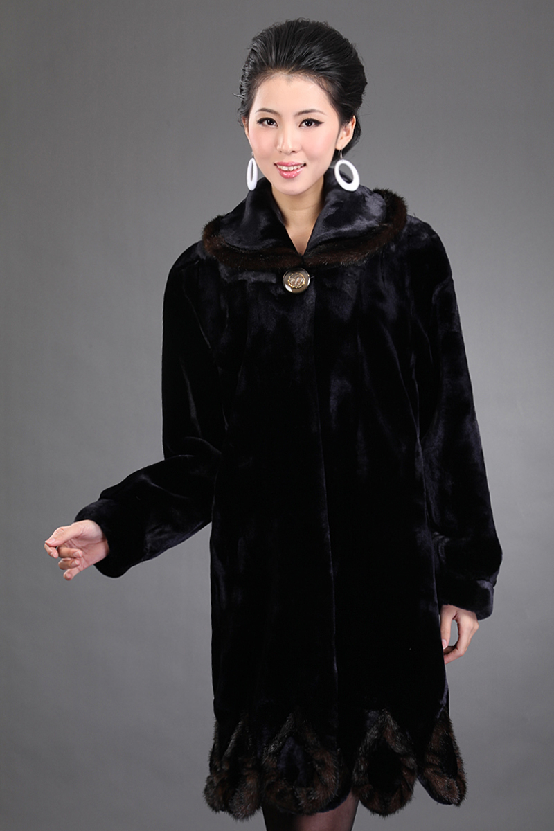 Plus size plus size imitation mink mother clothing quinquagenarian quality marten velvet lengthen thickening thermal overcoat