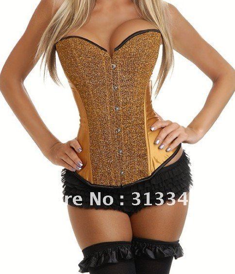 Plus size Sequin Burlesque Overbust Corset sexy Intimates slimming underwear women clothes black red yellow blue color Q5206