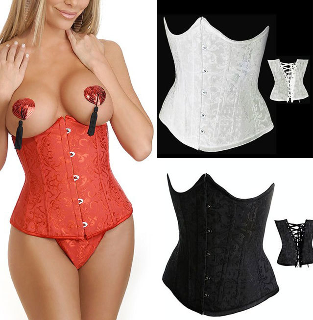 Plus Size Sexy Brocade Jacquard Corset Underbust Bustier Lingerie Wholesales S M L XL 2XL 3XL 4XL 5XL 6XL