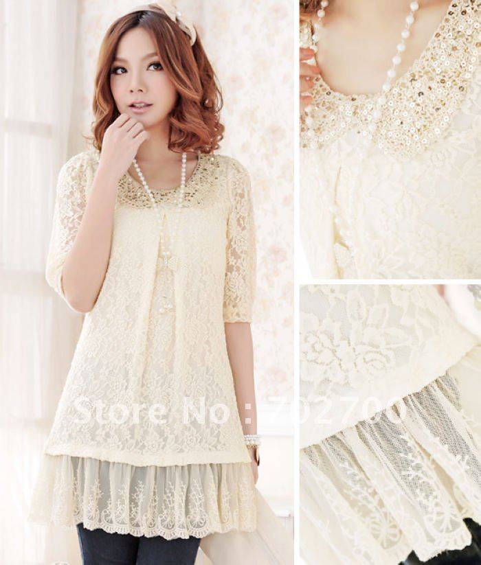 Plus Size  Spring Three Quarter Lenght  Seelve  Lace Dress FQ2228 Free Shipping! Holiday Sale