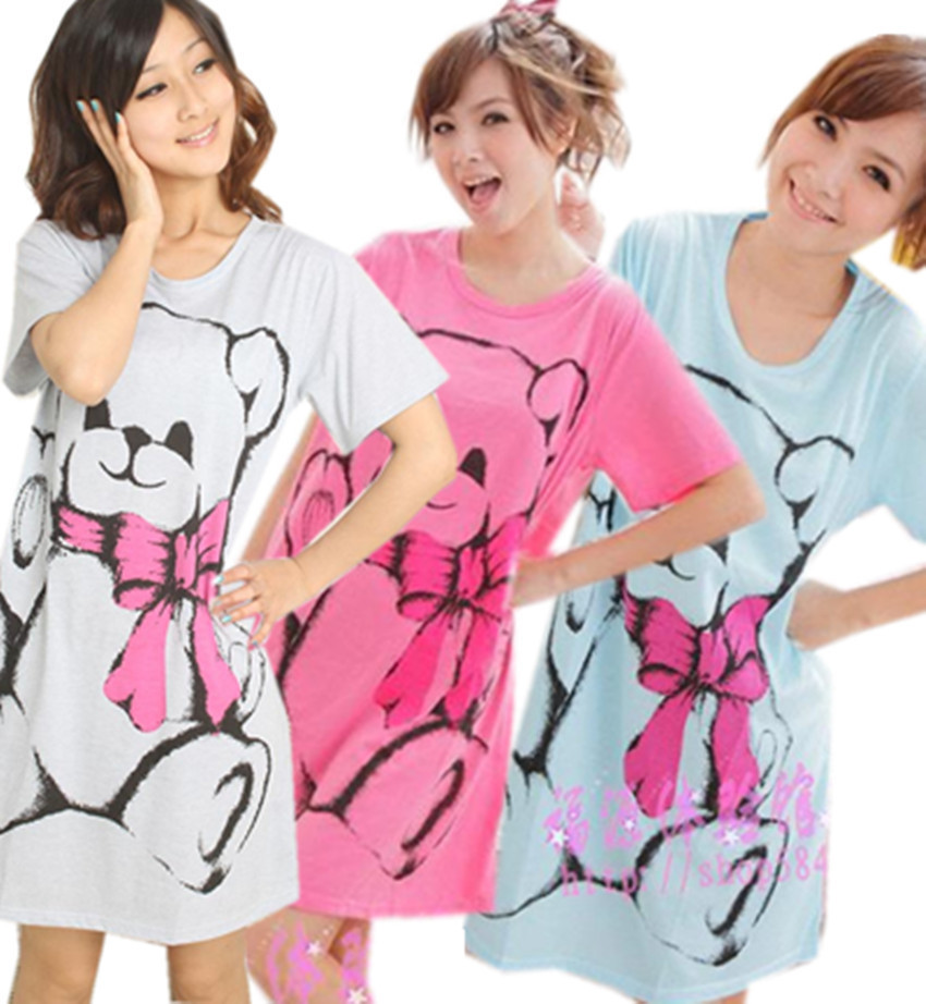 Plus size summer sleepwear cartoon nightgown short-sleeve dress princess nightgown female cartoon sleepwear sexy sleepwear