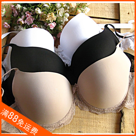 Plus size underwear glossy black and white skin color lace plus size bra with wire 95abcde