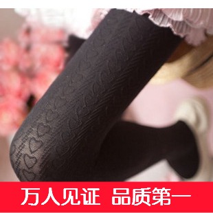 Plus size velvet pantyhose spring and autumn heart socks legging socks women's jacquard stockings socks