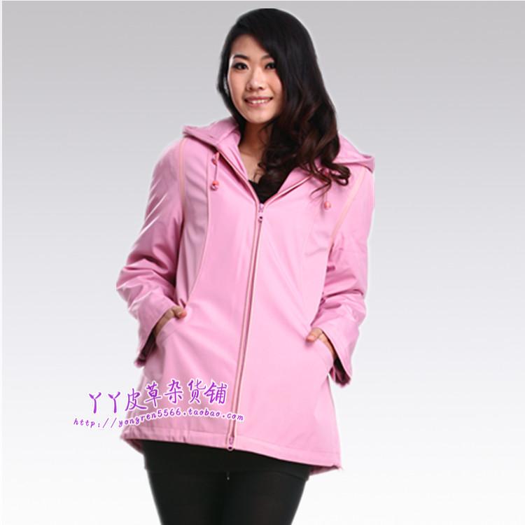 Plus size women's fur overcoat Women plus size plus size nick coat rabbit wool liner casual medium-long full