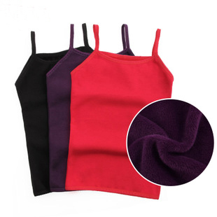 Plus velvet thickening women's spaghetti strap thermal vest female tight elastic thermal underwear thickening basic body shaping