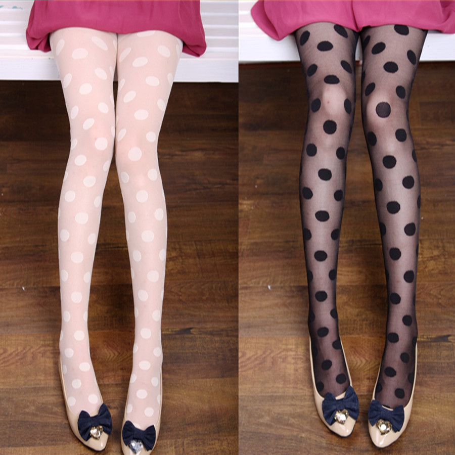 Polka dot big dot ultra-thin jacquard stockings pantyhose