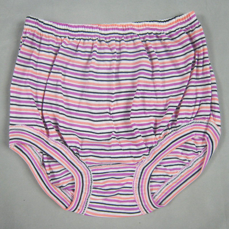 Polyester cotton multicolour stripe women's quinquagenarian panties briefs comfortable breathable