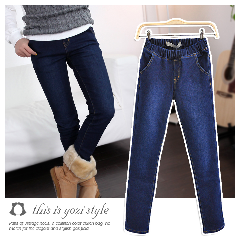 Pomeloes clothing 2012 winter new arrival denim material plus velvet thermal legging y-990 (WC072)