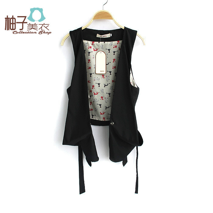 Pomeloes clothing fashion slim V-neck sleeveless one button all-match women's suit vest vest zb072