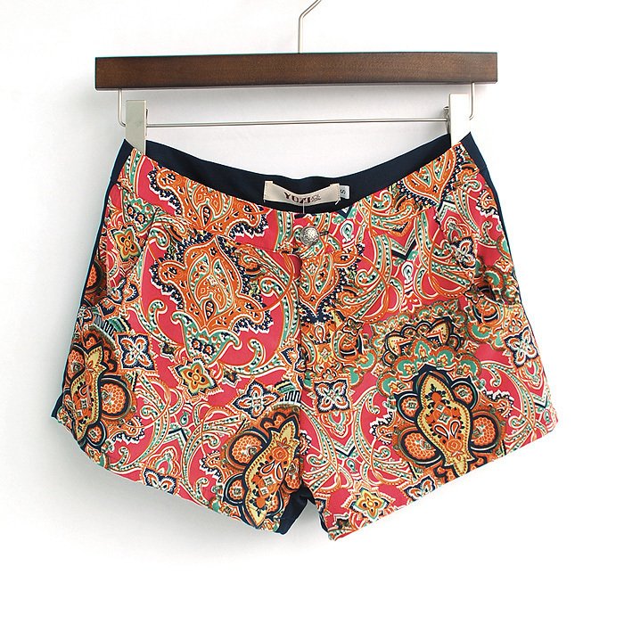 Pomeloes clothing zc062 new arrival 2012 summer women's fashion slim hip all-match print chiffon shorts