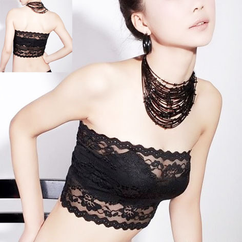 Popular all-match ultra-thin breathable sexy lace decoration crochet tube top tube top