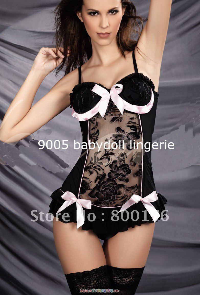 Popular Black Brocade Boned Lingerie Lace Up Steel With Tutu Dress Sexy Bustier Corset la9005 S-6XL