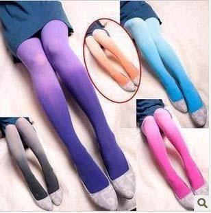 popular colorful multicolour stockings gradient pantyhose socks women's pants free shipping