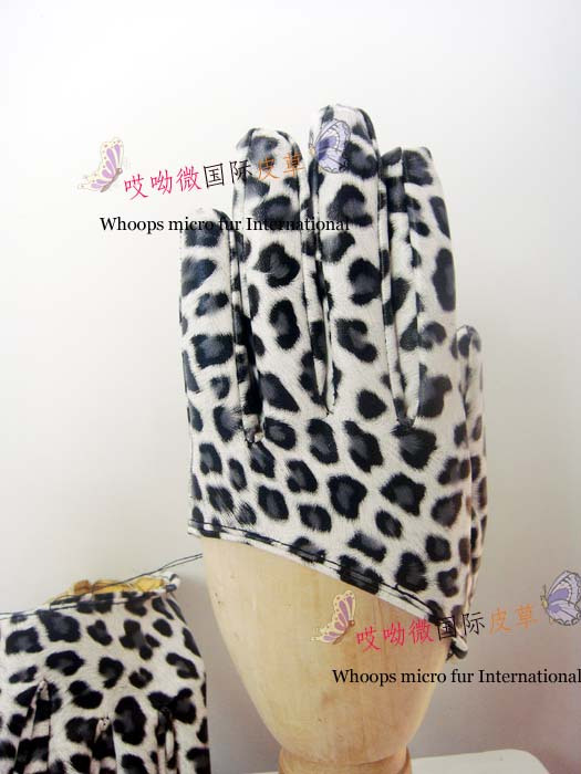 Popular fashion women's PU gloves first level leopard print personalized leather soft