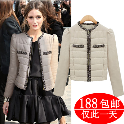 popular  winter women's short design cotton-padded jacket  short design wadded coats