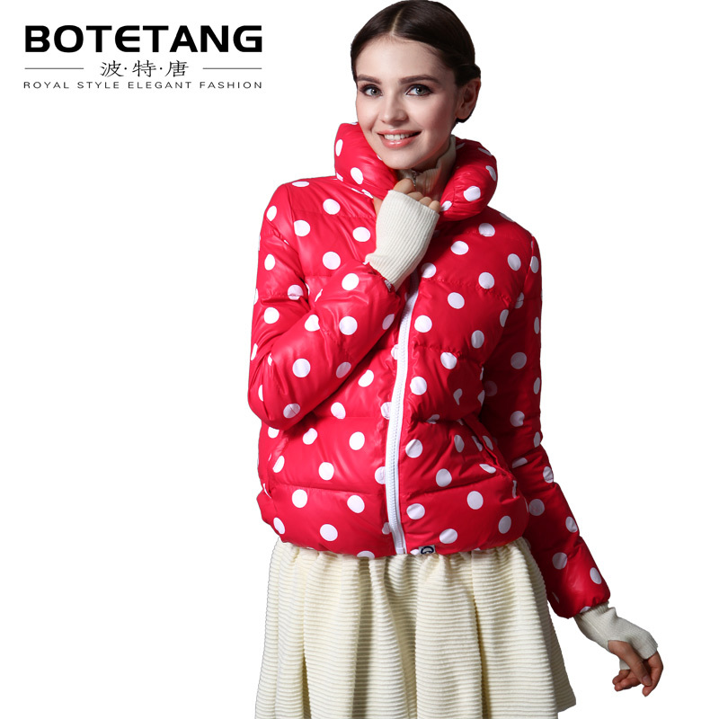 Porter 2012 autumn and winter vintage retro big polka dot slim fashion thickening women's down coat outerwear female