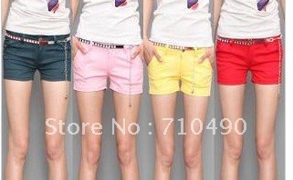 Powder blue green white big red super shorts han tan color cowboy short pants vitality energy of female trousers hot