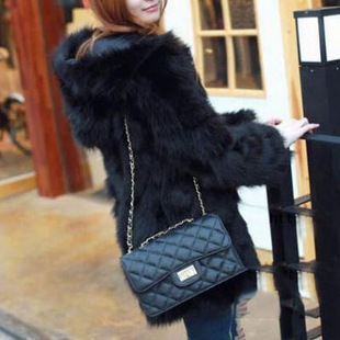 Princess 2012 fashion women's rabbit fur faux hooded casual outerwear overcoat outerwear