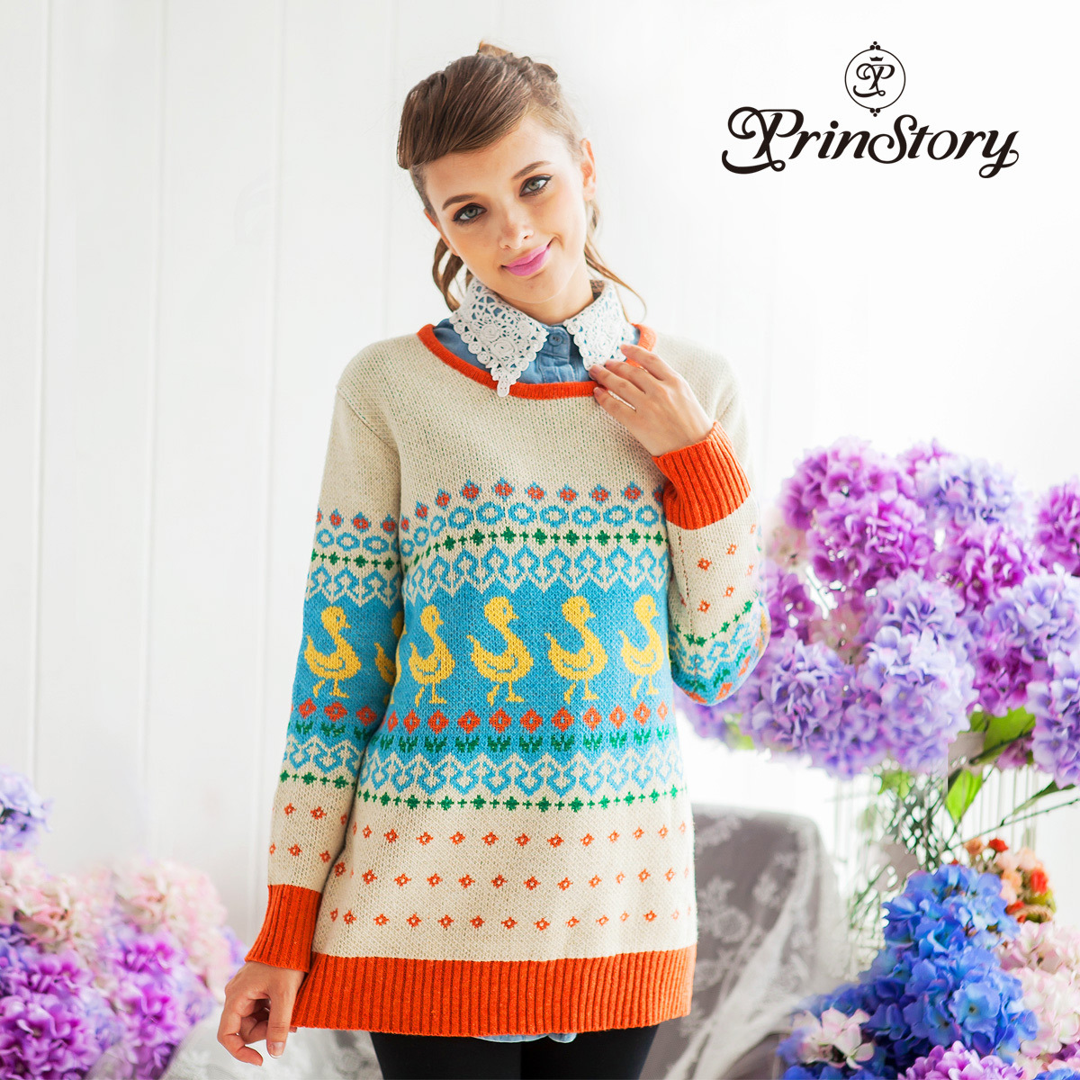 Princess 2012 loose duck sweater knitted pullover