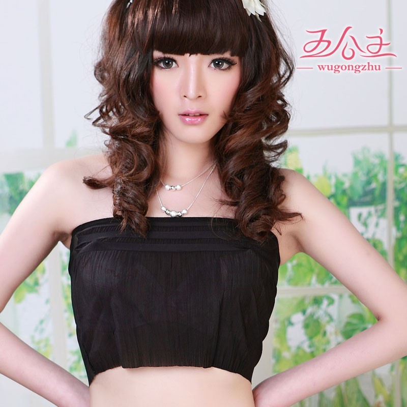 Princess 3 spring and summer brief all-match gauze tube top basic tube top underwear black