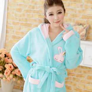 Princess autumn and winter women's long-sleeve coral fleece robe sleepwear lounge