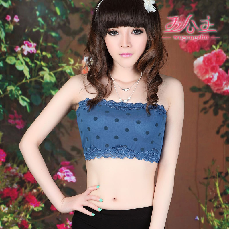 Princess fashion modal dot lace decoration basic tube top tube top around the chest