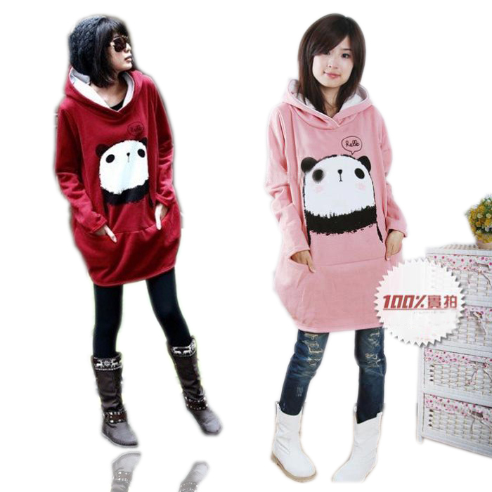 Princess house spring maternity thickening sweatshirt plus size thermal top plus velvet long-sleeve T-shirt long design