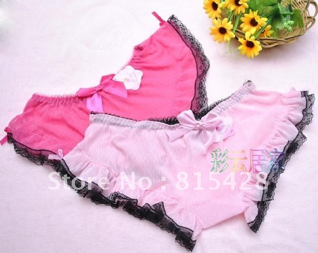 Princess lace fashion sexy lacing transparent women's panties 378