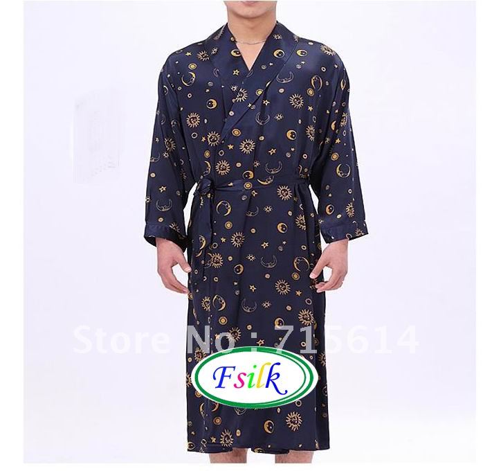 printed silk sleeping man dress