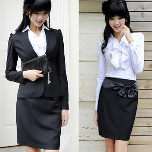 Professional 2013 work wear set work wear uniform spring suit shirt bust skirt