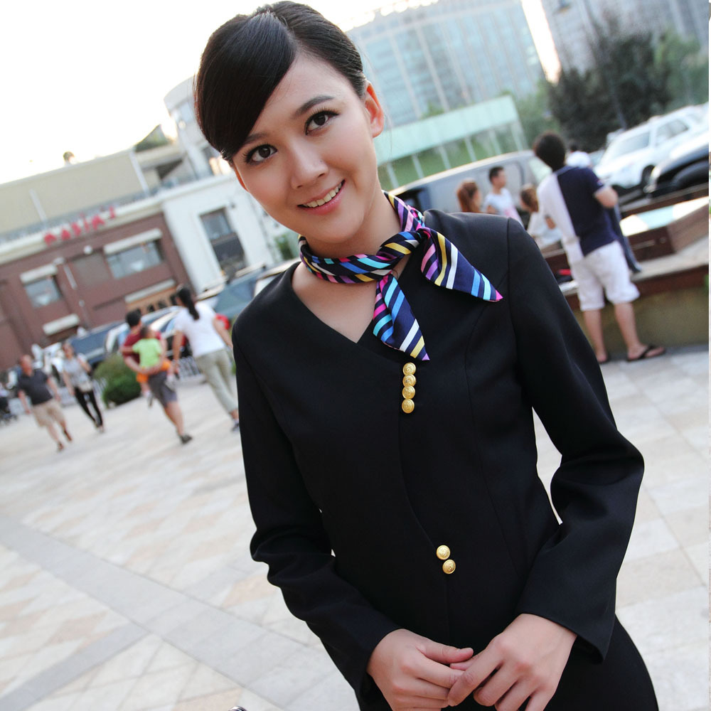 Professional set women's fashion stewardess uniforms set work wear autumn and winter work wear autumn and winter