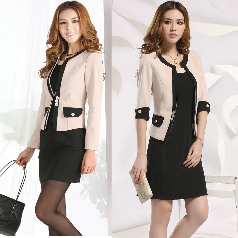 Professional set women's skirt slim ol outerwear fashion one-piece dress set spring and autumn female formal 969