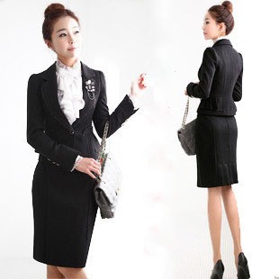 Professional spring set long-sleeve women's set fashion slim formal ol skirt female clothes plus size