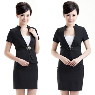 Professional suit skirt stand collar short-sleeve suit uniform female work wear