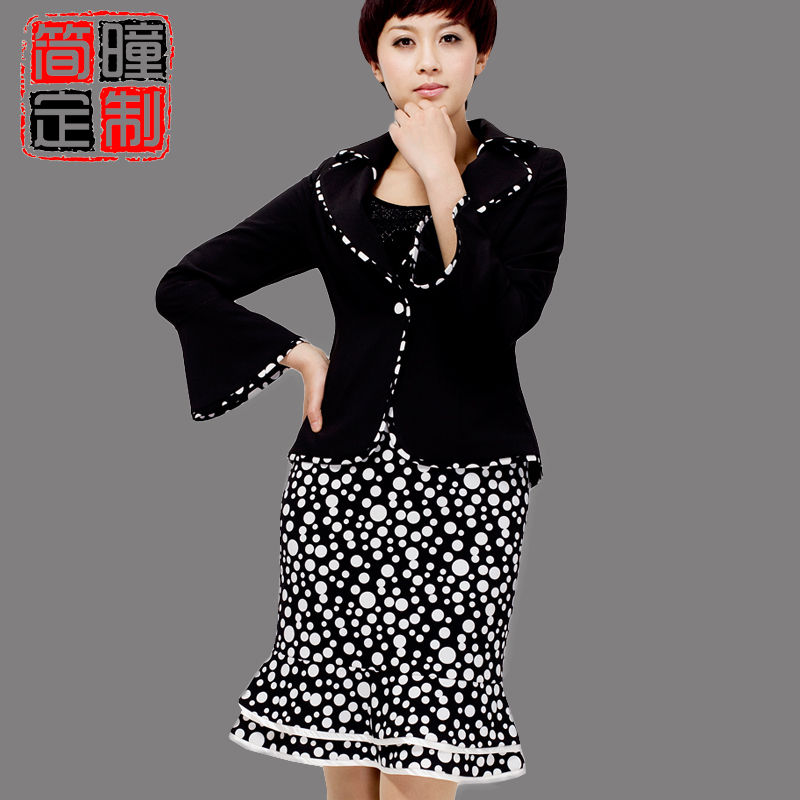 Professional women's fashion set blazer fish tail skirt gentlewomen skirt summer plus size 0510