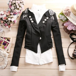 Promote free shipping 2012 Hitz suit long sleeve Short Jacket Women Slim badges suit fashion suit 9830