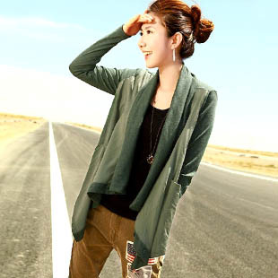 Promotion 100%New Arrive Free Shipping 2012 women's patchwork casual irregular cardigan cape outerwear hm1498